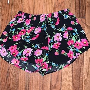 High waisted floral shorts